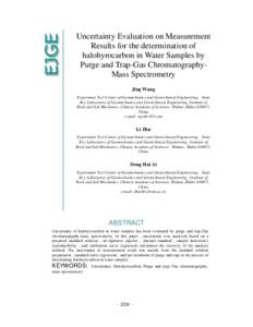 Measurement / Analytical chemistry / Chromatography / Kilogram / Litre / Measurement uncertainty / Gas chromatography / Uncertainty / Calibration curve / Science / Chemistry / Scientific method