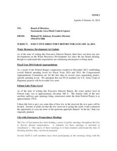 ITEM 2 Agenda of January 16, 2014 TO:  Board of Directors