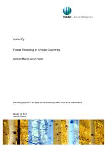 Indufor Oy  Forest Financing in African Countries Second Macro-Level Paper  The views presented in this paper do not necessarily reflect those of the United Nations.
