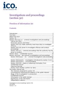 Investigations and proceedings (section 30)