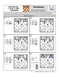 Opening trap 1.e4 e5 2.Qh5 WS Answers