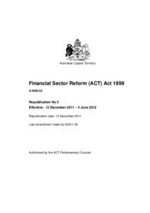 Financial Sector Reform (ACT) Act 1999