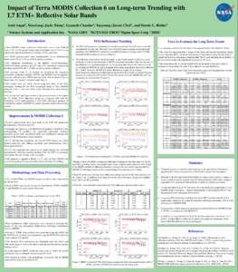 Moderate-Resolution Imaging Spectroradiometer / Remote sensing / EVI / Bidirectional reflectance distribution function / Landsat 7 / Drift / Reflectivity / Thematic Mapper / Spacecraft / Spaceflight / Earth