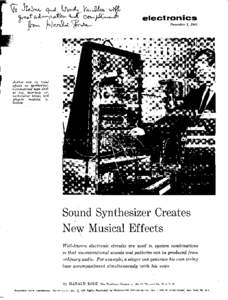Sound Synthesizer Creates New Musical Effects