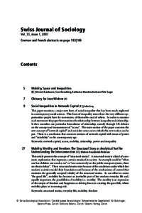 1  Swiss Journal of Sociology Vol. 33, issue 1, 2007  German and French abstracts on page 183|186