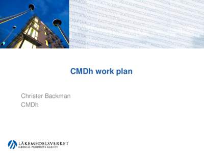 CMDh work plan Christer Backman CMDh 3