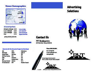 Viewer Demographics  Advertising Solutions  30 Second Spot Rates