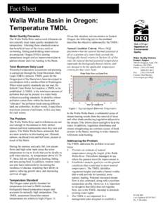 Fact Sheet: Walla Walla Basin in Oregon:  Temperature TMDL - September 2005