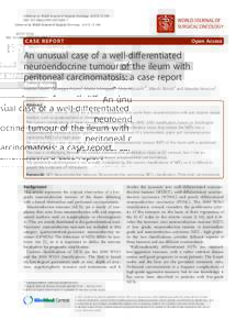 An unusual case of a well-differentiated neuroendocrine tumour of the ileum with peritoneal carcinomatosis: a case report