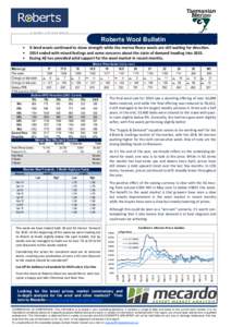 Roberts Wool Bulletin • • •  X-bred wools con nued to show strength while the merino ﬂeece wools are s ll wai ng for direc on.
