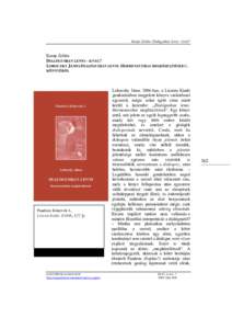 Karap Zoltán: Dialógusban lenni – kivel?  Karap Zoltán DIALÓGUSBAN LENNI – KIVEL? LOBOCZKY JÁNOS DIALÓGUSBAN LENNI. HERMENEUTIKAI MEGKÖZELÍTÉSEK C. KÖNYVÉRŐL