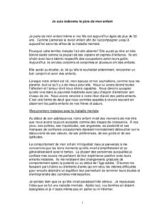 Je suis redevenu le père de mon enfant  Je parle de mon enfant même si ma fille est aujourd’hui âgée de plus de 30 ans. Comme j’aimerais la revoir enfant afin de l’accompagner jusqu’à aujourd’hui sans les 