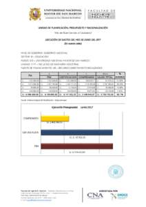 UNIDAD DE PLANIFICACIÓN, PRESUPUESTO Y RACIONALIZACIÓN “Año del Buen Servicio al Ciudadano” EJECUCIÓN DE GASTOS DEL MES DE JUNIO DELEn nuevos soles)  NIVEL DE GOBIERNO: GOBIERNO NACIONAL