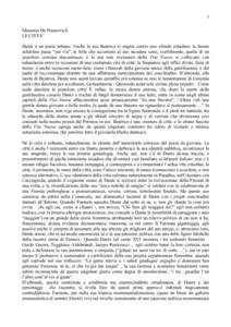 1 Massimo De Francovich LE CITTA’ Dante è un poeta urbano. Anche la sua Beatrice si staglia contro uno sfondo cittadino: la donna salutifera passa “per via”, le folle che accorrono al suo incedere sono, visibilmen