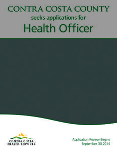 contra costa county seeks applications for Health Officer  Application Review Begins