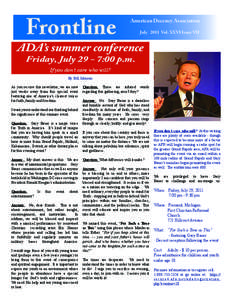 Frontline  American Decency Association July 2011 Vol. XXVI Issue VII  ADA’s summer conference