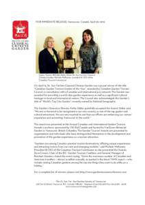 Garden tourism award press release