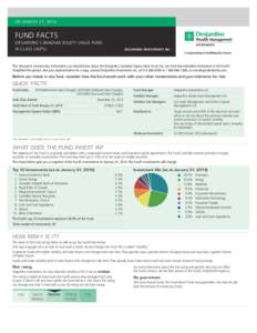 ON MARCH 27, 2014  FUND FACTS DESJARDINS CANADIAN EQUITY VALUE FUND (R-CLASS UNITS)