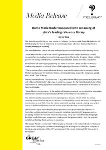 Microsoft Word - Media release_Governor Dame Marie Reading Room_201014.docx