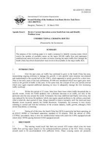 SEA-RR/TF/2−WP[removed]International Civil Aviation Organization Second Meeting of the Southeast Asia Route Review Task Force (SEA-RR/TF/2) Bangkok, Thailand, 22 – 26 March 2010