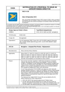 EASA PAD[removed]EASA NOTIFICATION OF A PROPOSAL TO ISSUE AN AIRWORTHINESS DIRECTIVE