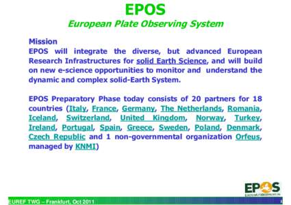 Technology / Regional Reference Frame Sub-Commission for Europe / Montre Epos SA / Very Long Baseline Interferometry / Epos Ltd / Satellite navigation / Geodesy / Measurement / Cartography