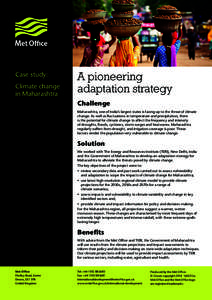 Case study: Climate change in Maharashtra A pioneering adaptation strategy