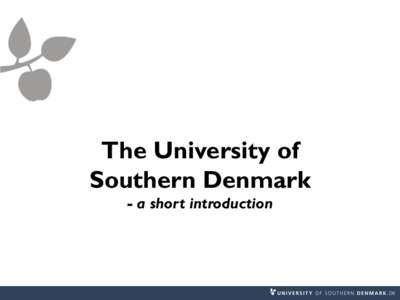 The University of Southern Denmark - a short introduction SDU facts