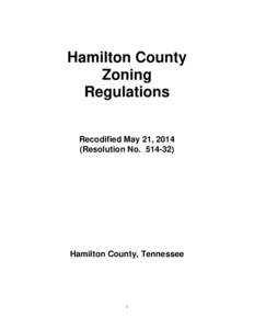 Hamilton County Zoning Regulations Recodified May 21, 2014 (Resolution No)