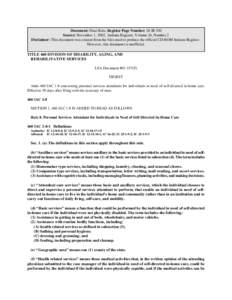 Document: Final Rule, Register Page Number: 26 IR 350 Source: November 1, 2002, Indiana Register, Volume 26, Number 2 Disclaimer: This document was created from the files used to produce the official CD-ROM Indiana Regis