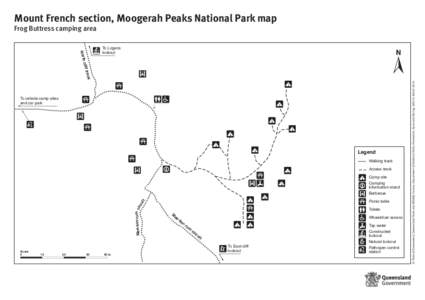 Frog Buttress campground map, Mount French section, Moogerah Peaks National Park