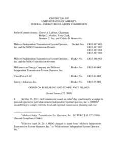 150 FERC ¶ 61,037 UNITED STATES OF AMERICA FEDERAL ENERGY REGULATORY COMMISSION Before Commissioners: Cheryl A. LaFleur, Chairman; Philip D. Moeller, Tony Clark,