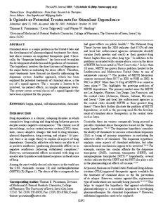 The AAPS Journal 2005; 7 (3) Article 61 (http://www.aapsj.org). Themed Issue: Drug Addiction - From Basic Research to Therapies Guest Editors - Rao Rapaka and Wolfgang Sadée