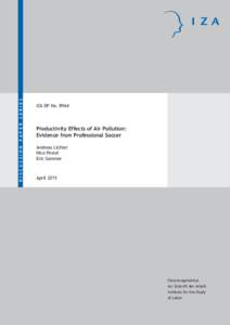 Productivity Effects of Air Pollution: Evidence from Professional Soccer