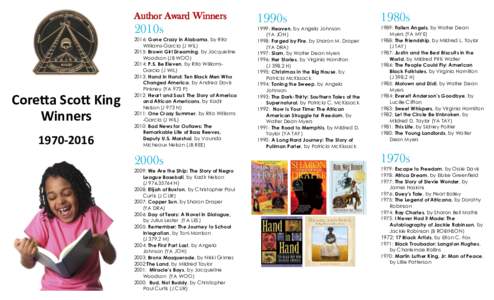 Author Award Winners  2010s Coretta Scott King Winners
