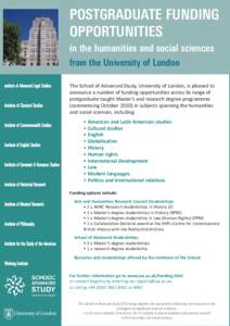 Academia / Knowledge / School of Advanced Study / Studentship / Postgraduate education / Some Institutes for Advanced Study / Master of Arts / Institute of Germanic and Romance Studies / Education / University of London / Association of Commonwealth Universities