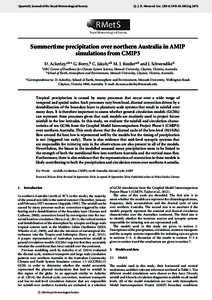 Summertime precipitation over northern Australia in AMIP simulations from CMIP5