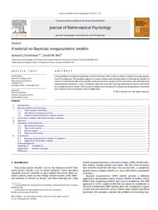 Statistical models / Stochastic processes / Statistical inference / Dirichlet process / Mixture model / Latent variable / Bayes factor / Bayesian inference / Hidden Markov model / Statistics / Bayesian statistics / Psychometrics