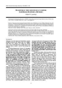 Boletín Sociedad Entomológica Aragonesa, n1[removed]) : 21–28.  DESCRIPTION OF THREE NEW SPECIES OF SCORPION