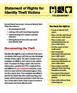 Statement of Rights for Identity Theft Victims