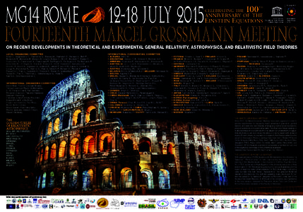 MG14 ROMEJULY 2015 FOURTEENTH MARCEL GROSSMANN MEETING CELEBRATING THE