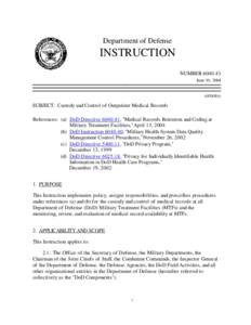 DoD Instruction[removed], June 10, 2004