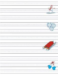 Half Spaced Lined Paper - Winter Theme