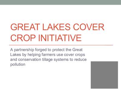 Great Lakes Cover Crop Initiative