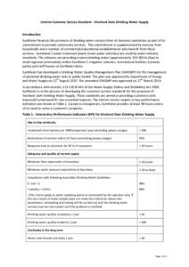 Interim Customer Service Standard – Kinchant Dam Drinking Water Supply  Introduction SunWater finances the provision of drinking water services from its business operations as part of its commitment to provide communit