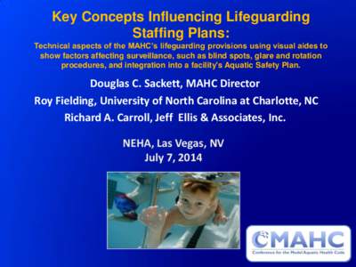 Key Concepts Influencing Lifeguarding Staffing Plans: Technical aspects of the MAHC’s lifeguarding provisions using visual aides to show factors affecting surveillance, such as blind spots, glare and rotation procedure