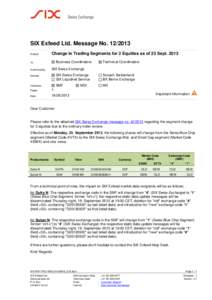 SIX / Berne eXchange / Sulzer / Swiss franc / Switzerland / Europe / SIX Swiss Exchange / SWX Europe