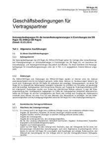 DB Regio AG Geschäftsbedingungen für Vertragspartner (NBInst) Stand: Geschäftsbedingungen für Vertragspartner
