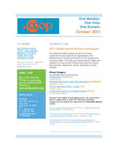 One Member. One Vote. One Domain. October 2011 AT A GLANCE
