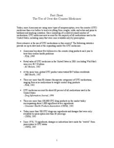 Pharmaceuticals policy / Drugs / Drug safety / Over-the-counter drug / Food and Drug Administration / Prescription medication / Pharmaceutical drug / Overmedication / Consumer Healthcare Products Association / Pharmacology / Pharmaceutical sciences / Medicine